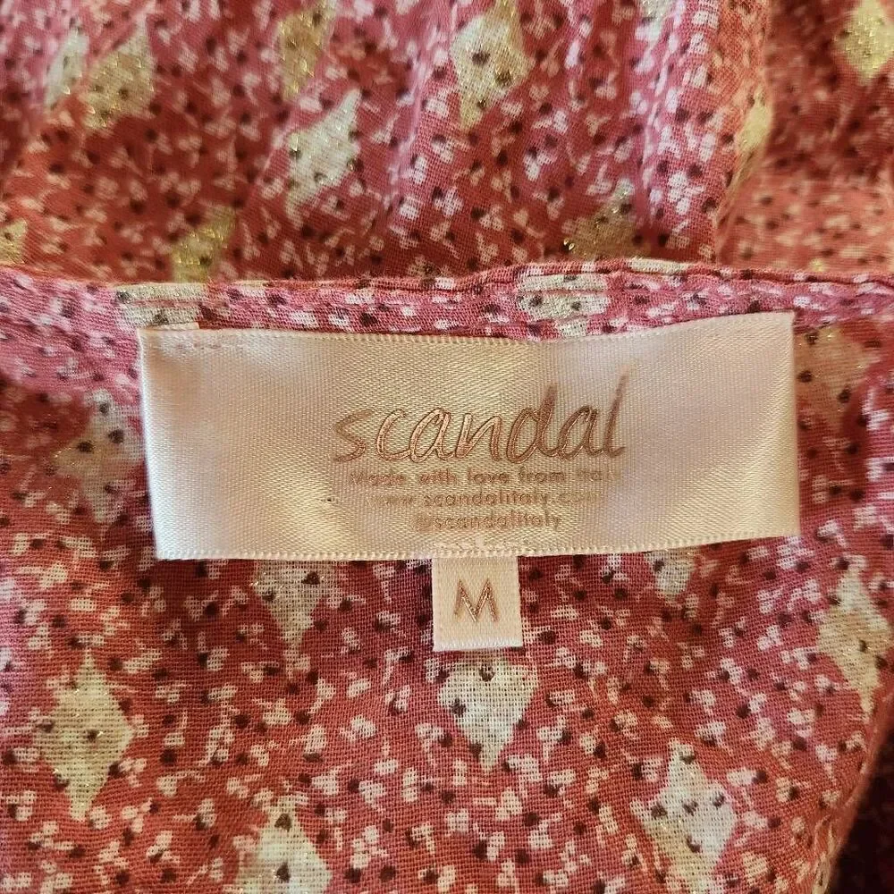 Scandal Italy Ordell Tiered Boho Dress Size Medium